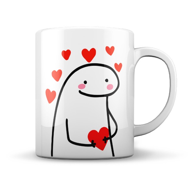 Caneca Porcelana Sublimada Flork Dia Dos Namorados Pense E Borde