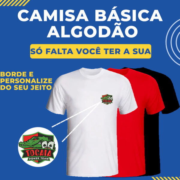 Camiseta Básica 100% Algodão Personalizada