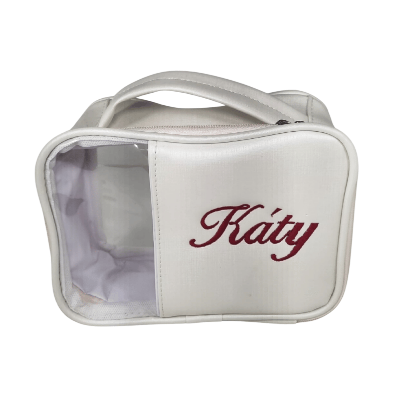 Nécessaire quadrada transparente personalizada